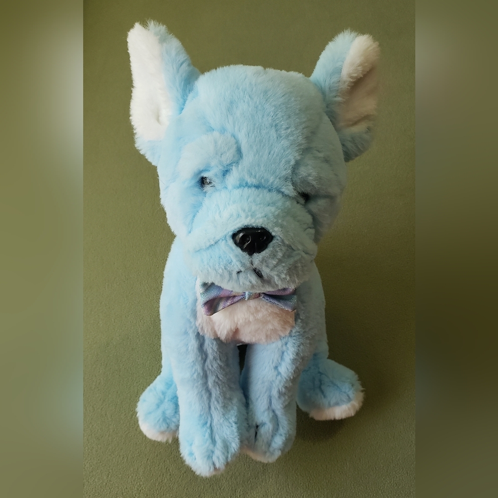 FAO Schwarz Blue French Bulldog Plush Toy
